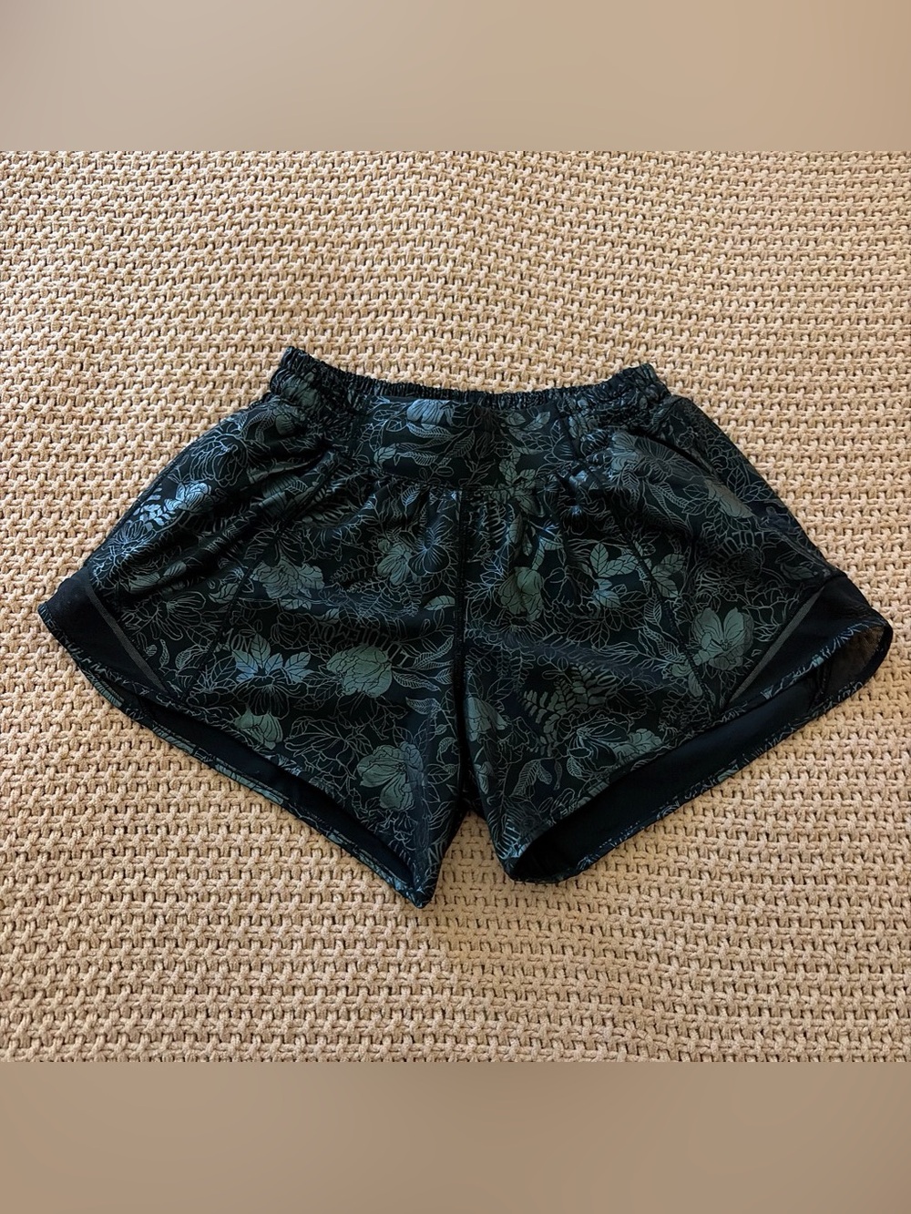 lululemon athletica Black Floral Athletic Shorts